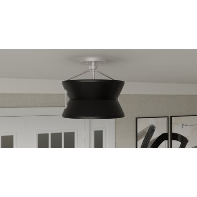 Montz 2-Light Brushed Nickel Semi-Flush Mount Light
