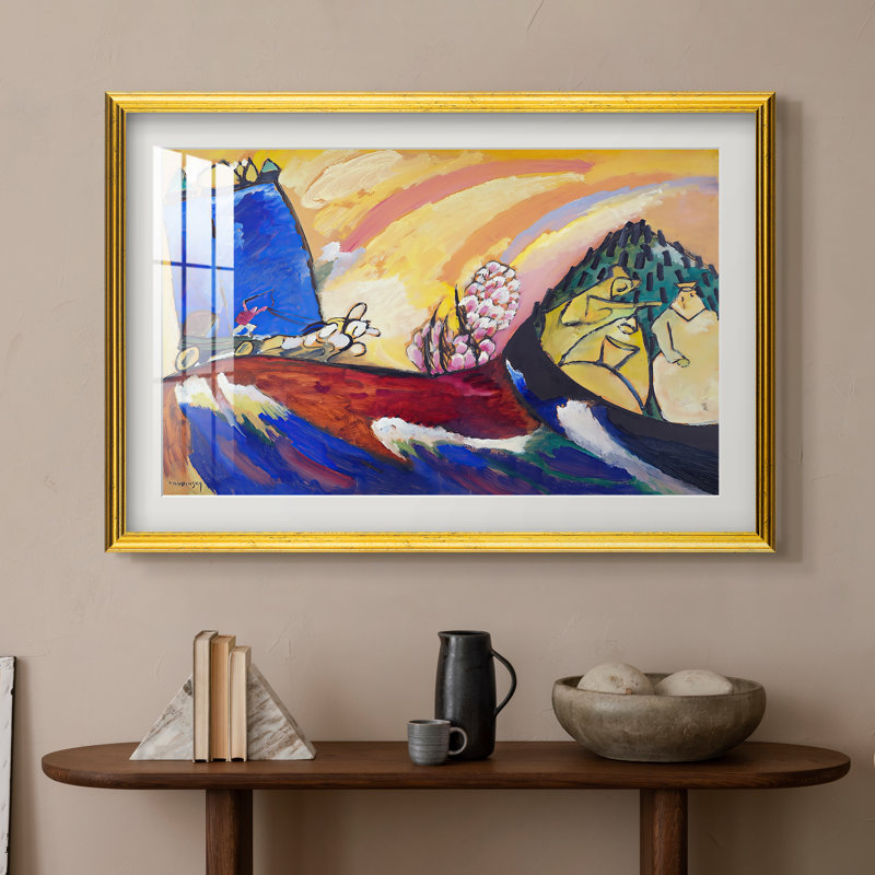 Tableau avec troïka, 1911 - Wassily Kandinsky - Reproduction encadrée sur mesure, 20x28 INNER SIZE, Framed Print with Mat