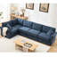 Canapé modulaire en L à 5 places avec revêtement bleu foncé et 5 coussins modulaires-918994021-918994042
