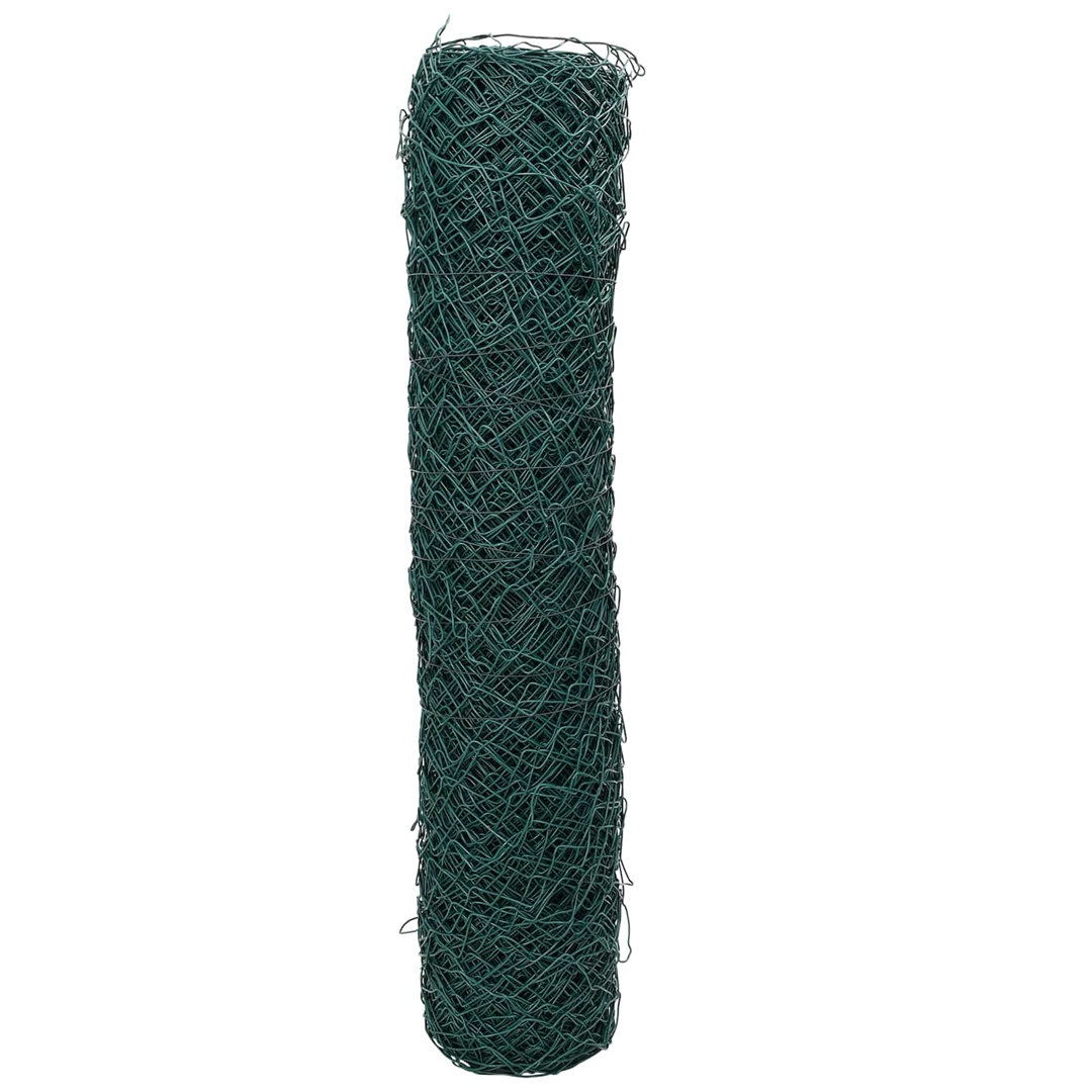 vidaXL Chain Link Fence Green Steel Garden Outdoor Barrier Divider Visible