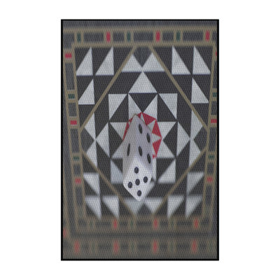 Tapis noir/brun/blanc tissé à la machine