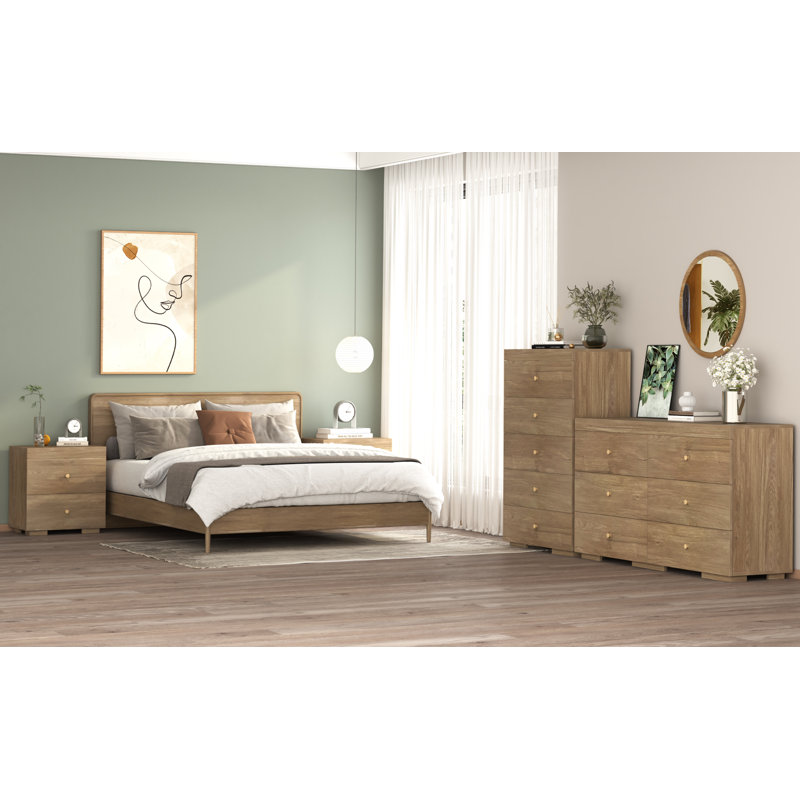 Commode 6 tiroirs Holle, Naturel