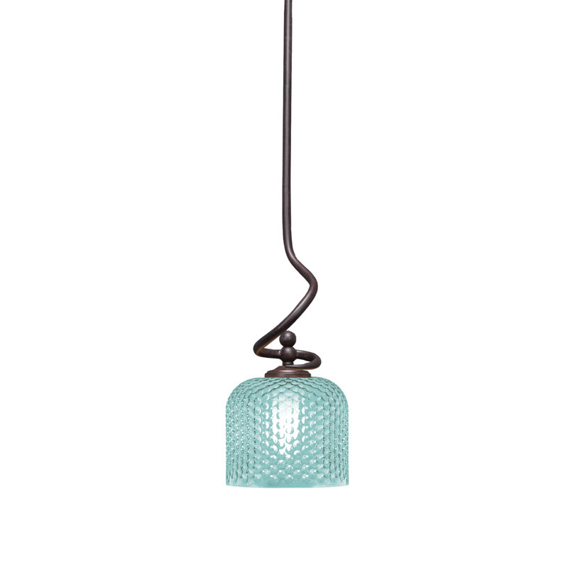 Mini-luminaire suspendu suspendu en verre Sheffield, Bronze, Bleu