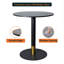 Table de salle à manger ronde en panneau de fibres à densité moyenne avec base en piédestal en acier inoxydable - pouvant accueillir 2 à 3 personnes, table de salle à manger pour la cuisine-114287032-114287038
