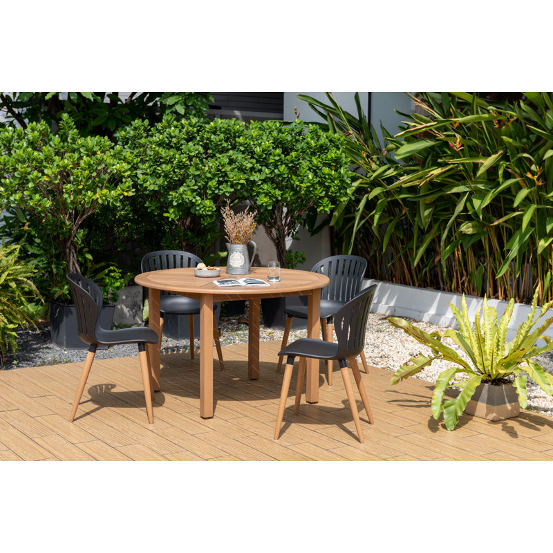 Anautica Outdoor Patio 5pc Dining Set, Black