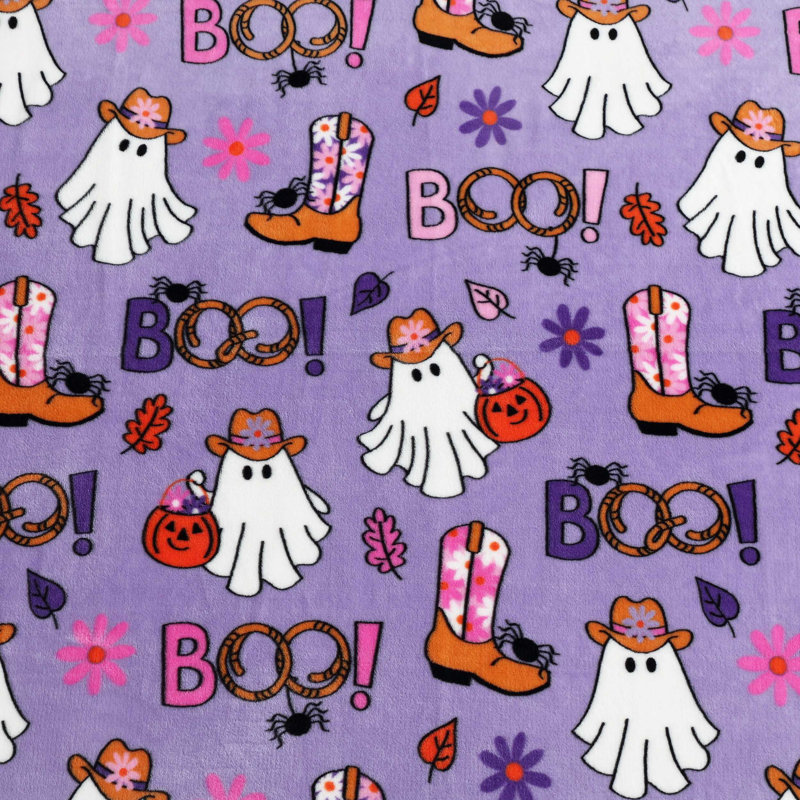 Couvertures en molleton doux Betsey Johnson, Jeté, Howdy Ghouls - mauve
