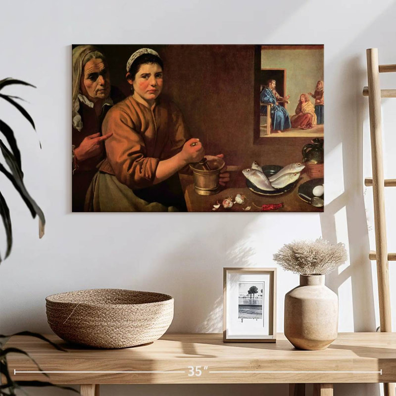 Christ dans la maison de Marie-Marthe, H 16 po x l 24 po