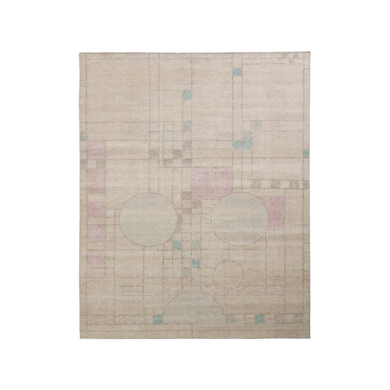 Distressed Homage Wool Geometric Area Rug, Runner 3' x 8'
