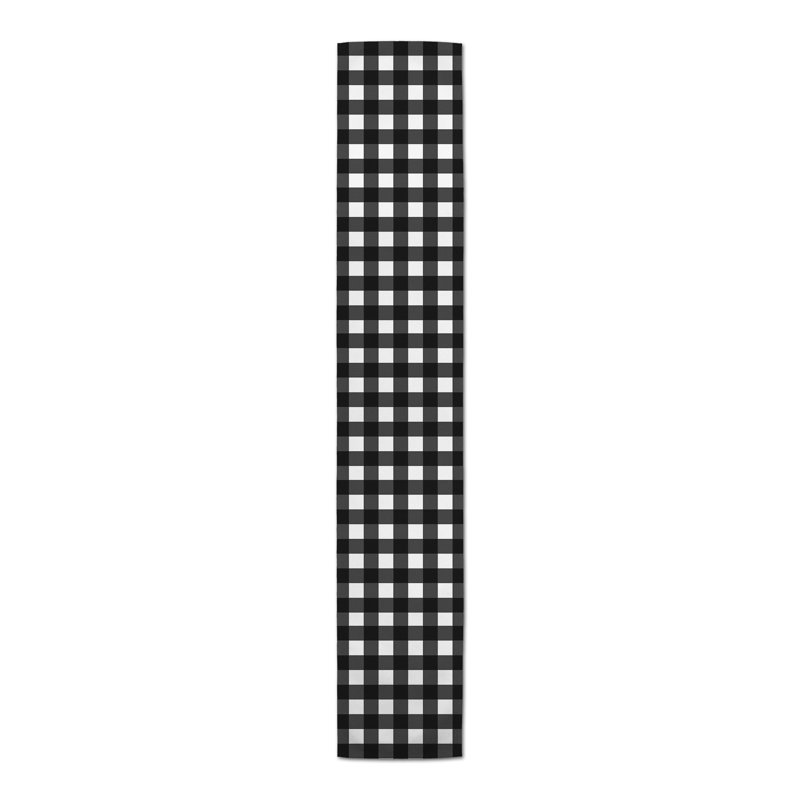 Chemin de table Chelene, Guingan noir, Guingan, 72 po x 16 po