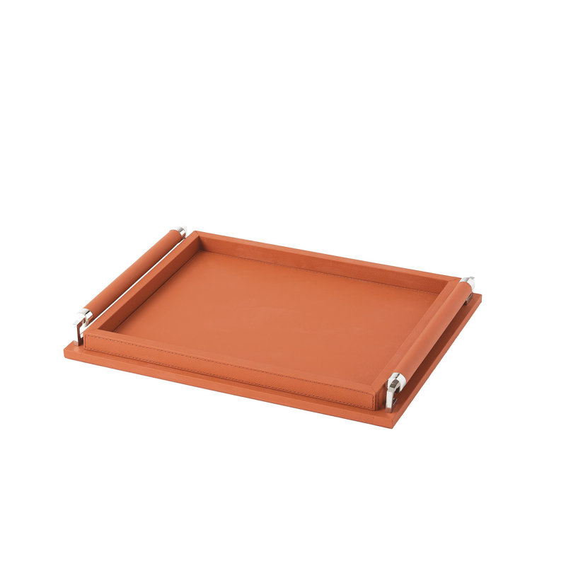Wrapped Handle Tray, Small, Coral