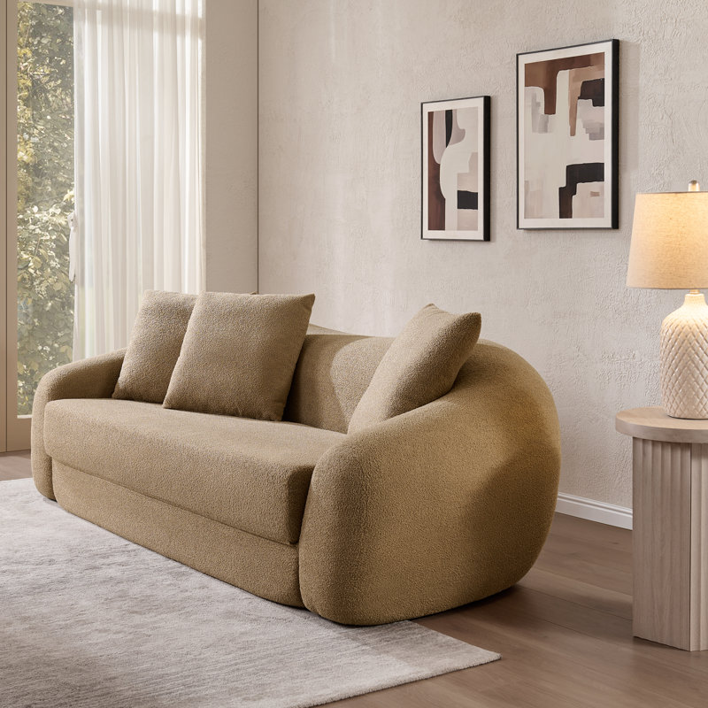 Econest Stain-resistant Small-space Sofa(no-assembly）, Brown