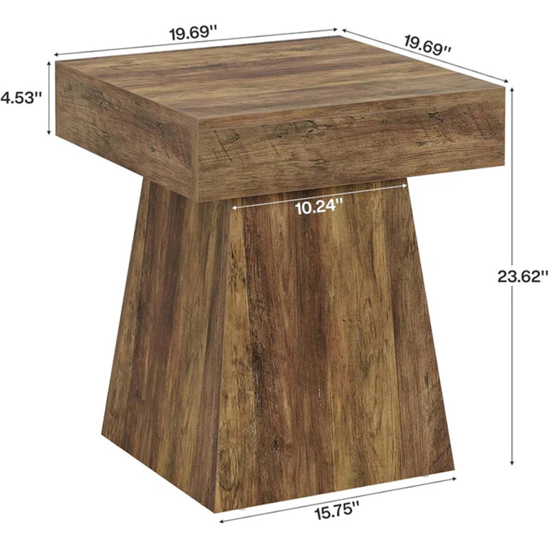 Table d'appoint silhouette de champignon d'inspiration naturelle, finition rustique, base stable, polyvalente pour les espaces modernes