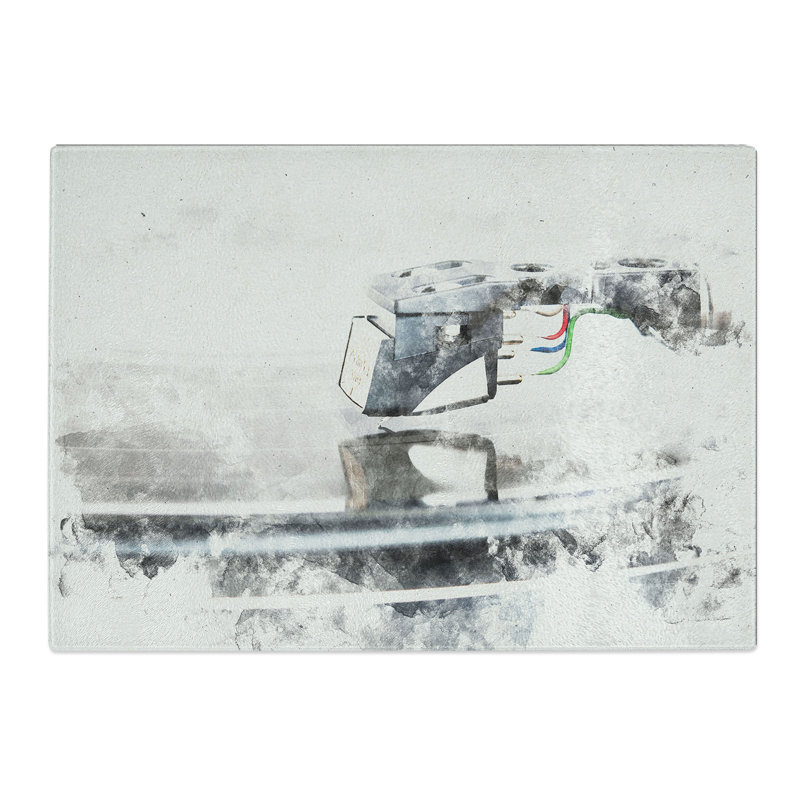 Tempered Glass Needle of the Record Player Chopping Board, 20 cm x 28.5 cm