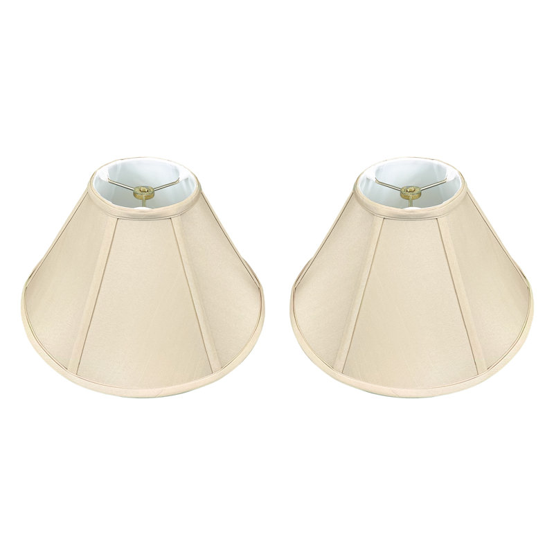Abat-jour empire en soie / shantung (araignée), Beige, H 6 po x l 18 po x P 11,5 po