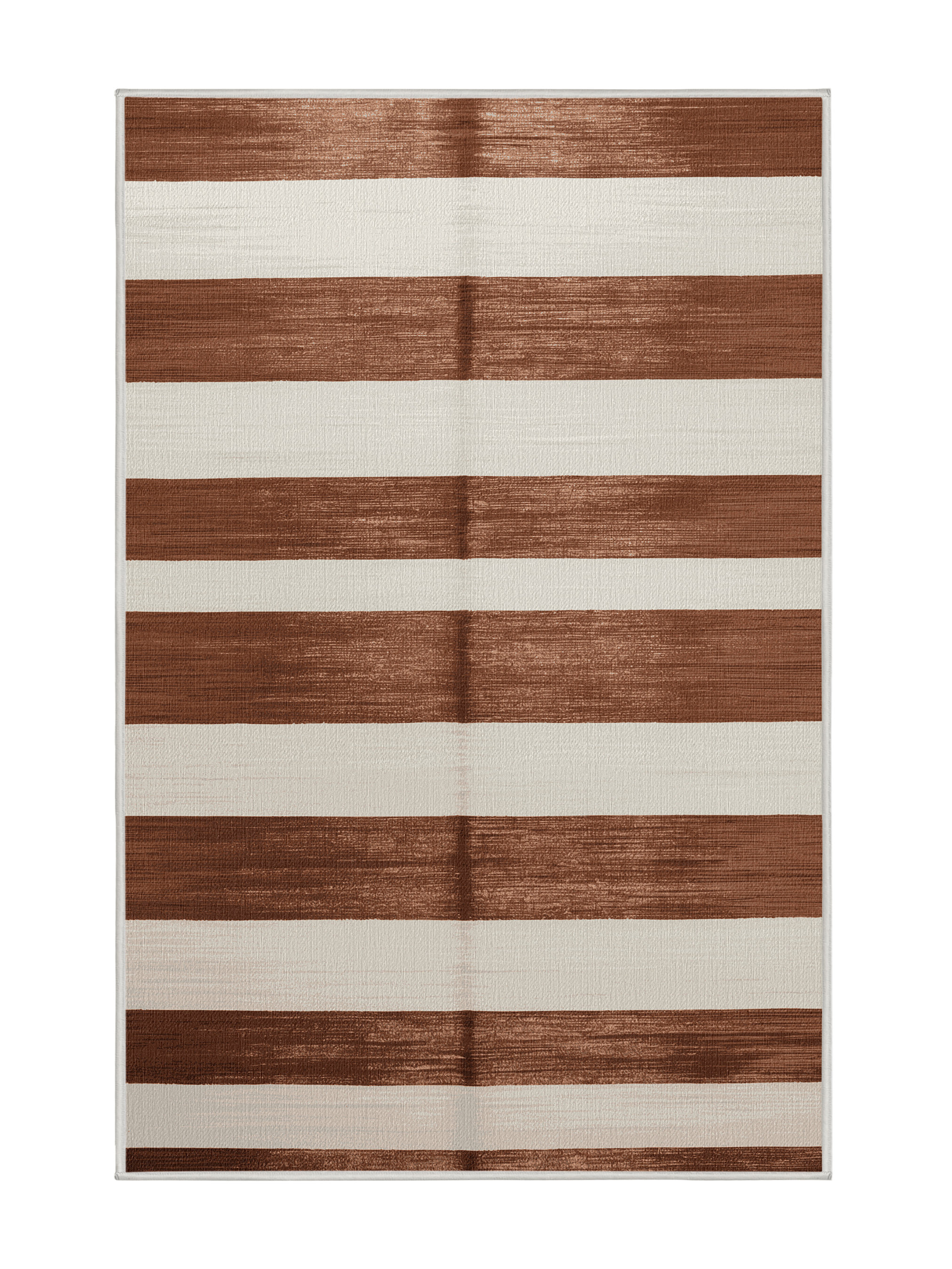 Hokku Designs Machine Washable Horizontal Stripes Beige Area Rug | Wayfair