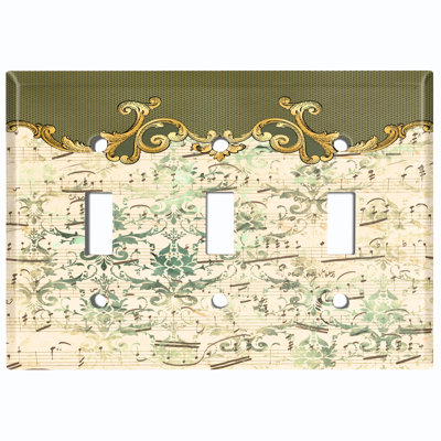 Patterned 3 - Gang Toggle Light Switch Standard Wall Plate