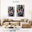 Portrait féminin, portrait féminin, ensemble urbain sur toile 3 pièces-92789763