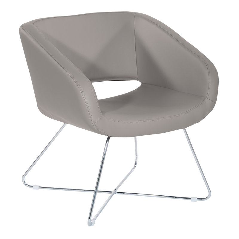 Launce Faux Leather Accent Chair, Gray
