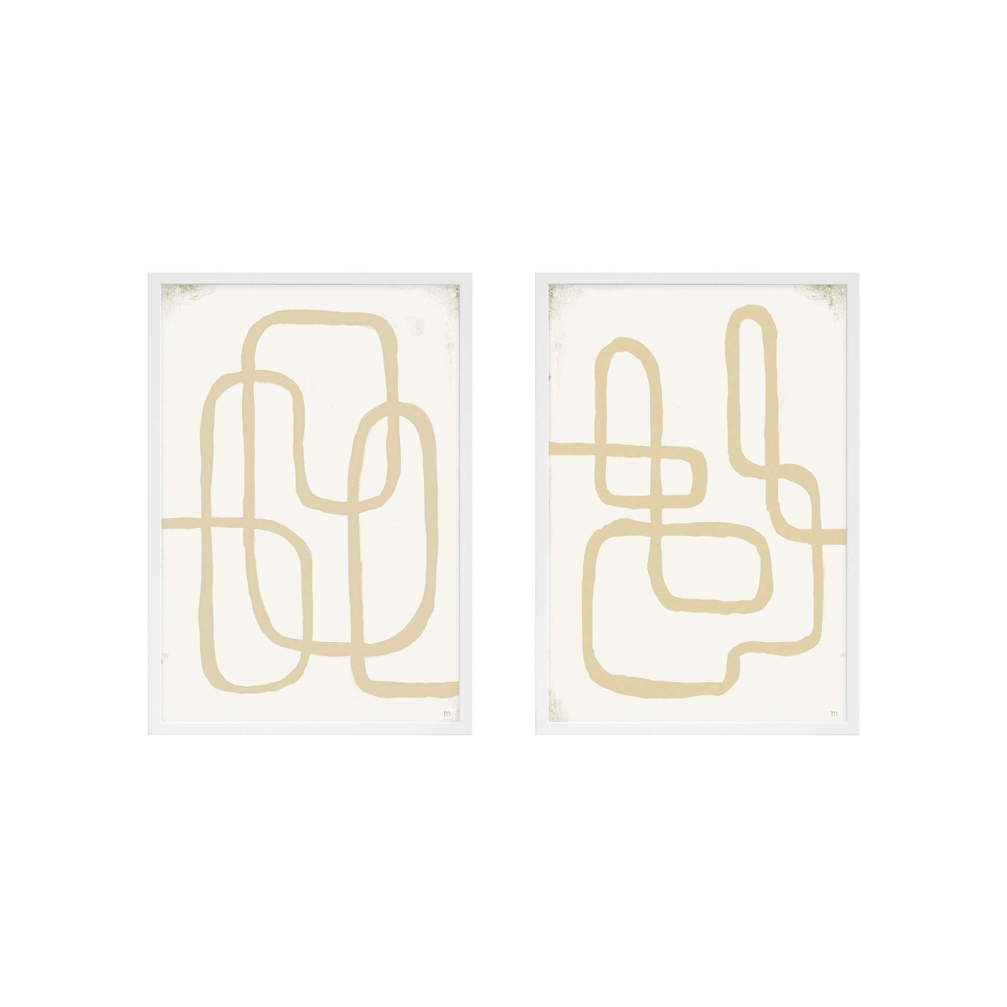 Line Works In White by StudioM, White Framed Paper, 20" H x 28" W x 1.25" D