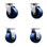 4 Piece Solid Polyurethane Caster Set with Ball Bearings 2 Swivel 2 Rigid