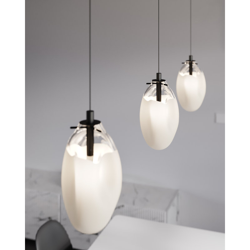 Liquid 1 - Light Pendant, 10.75" H x 6" W x 6" D, Poured White