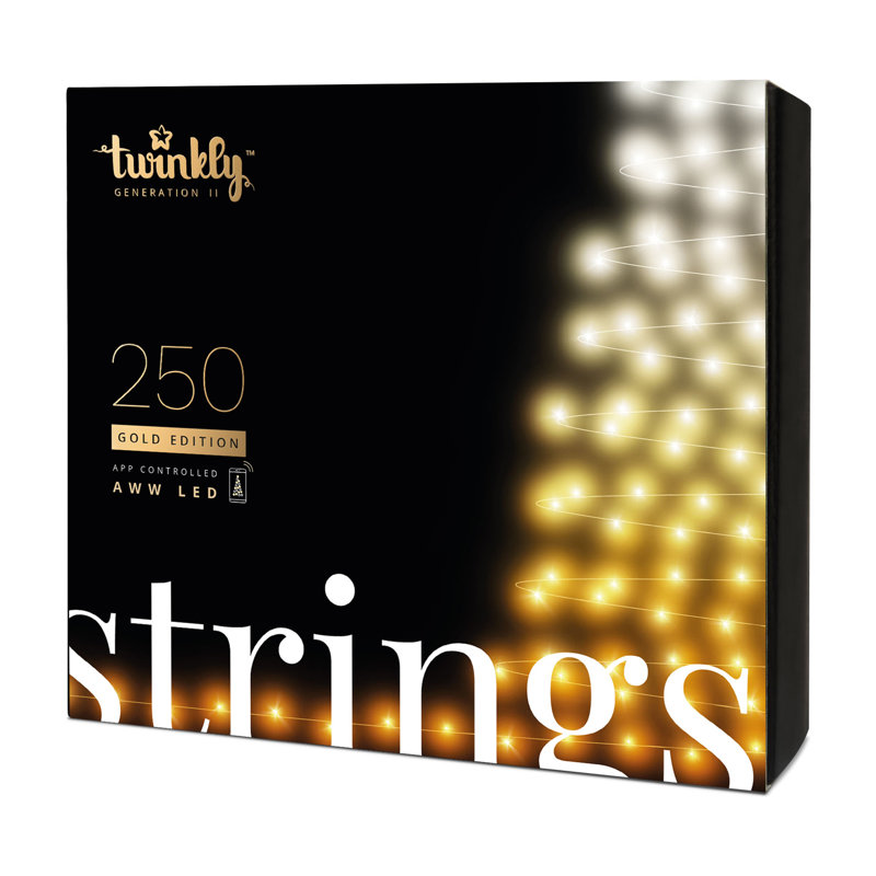 Twinkly Bluetooth 65.5 Ft 250 LED Amber/White Lights & USB Light Effects Dongle