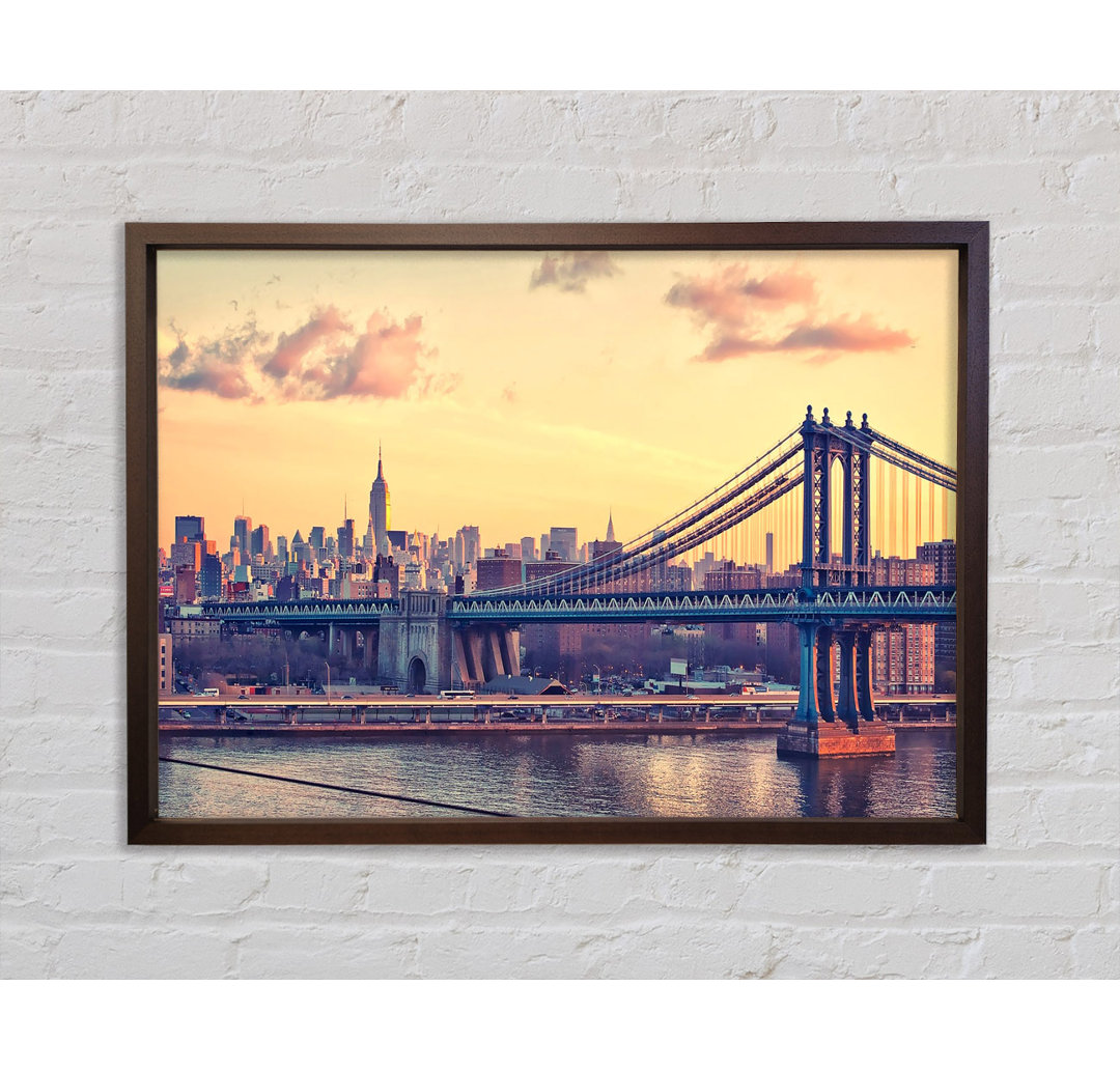 Bay Bridge New York - Einzelbildrahmen Kunstdrucke auf Leinwand