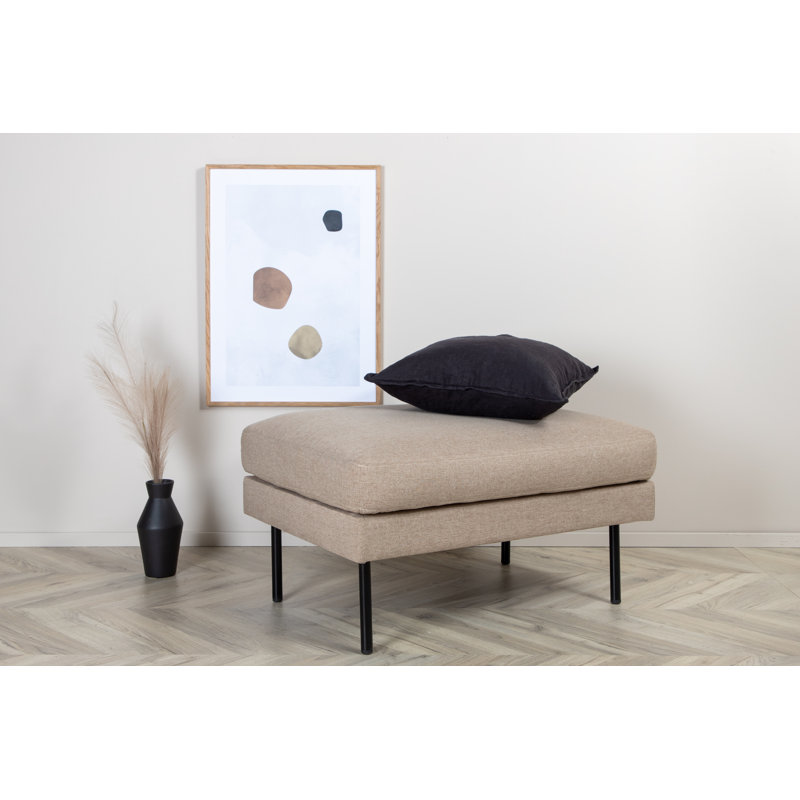 Dareon 64cm Wide Velvet Rectangle Ottoman, Brown