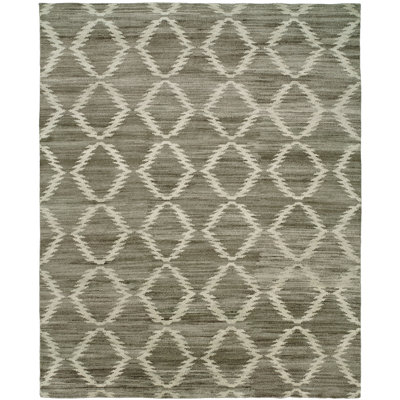 Provincetown Wool Southwestern Area Rug in Gray
