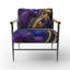 Fauteuil abstrait géométrique en marbre mauve et bleu abstrait de 25 po de largeur-108610557