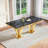 Faux Marble Dining Set With Diamond-shaped Metal Base-927724397-927724403-917321849