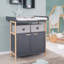 Berlin Unit Including Removable with Doors and Fabric Boxes, Handles and Frame Made of Bamboo Wood - Anthracite Changing Table