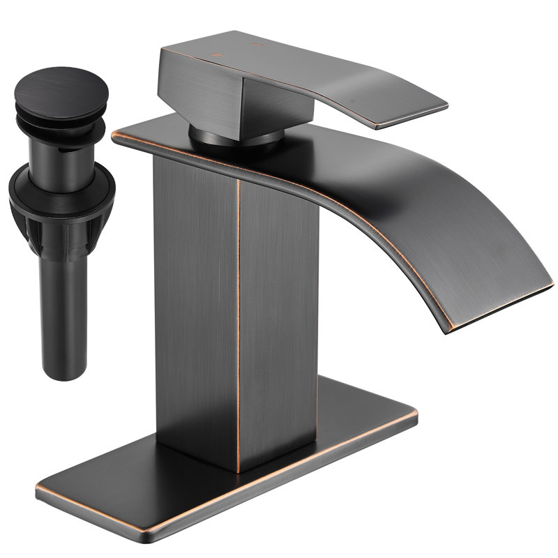Single-Hole Single-handle Bathroom Faucet with Drain Assembly, Oil-Rubbed Bronze