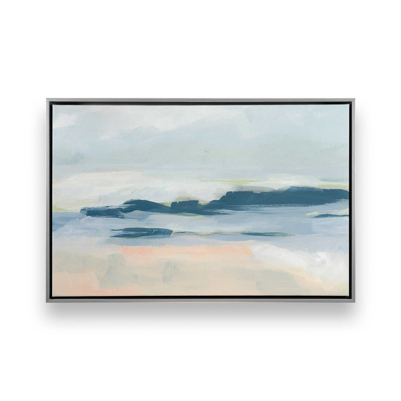 Impression sur toile Soft Coastal Layers II, H 20,75 po x l 30,75 po x P 1,75 po, Cadre flottant en chrome poli, 1