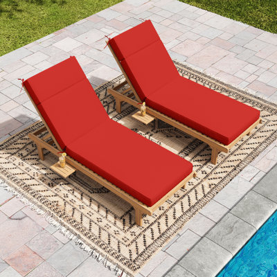 Coussins de chaise longue d'extérieur 4 po l 26 po x L 80 po