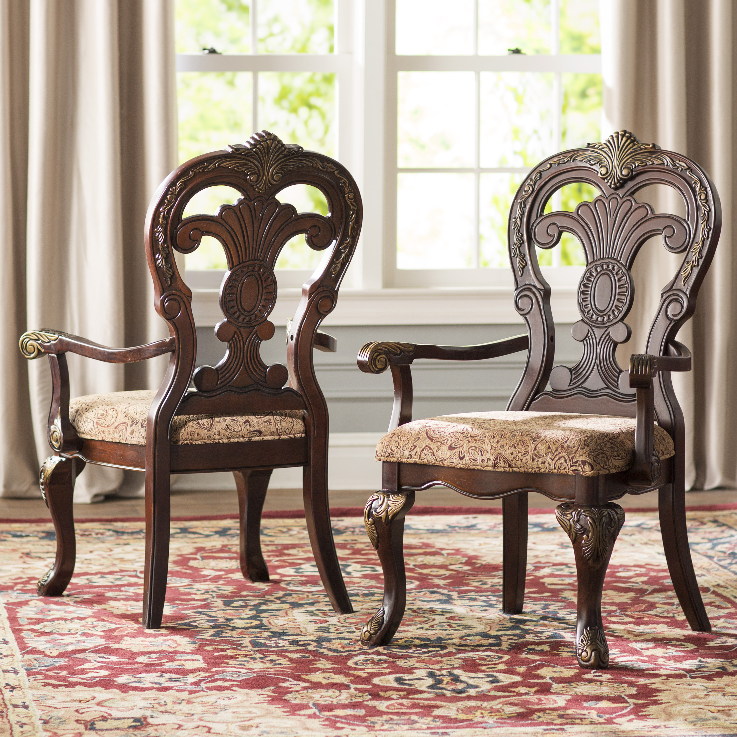 Lark Manor™ Ceja Queen Anne Back Arm Chair \u0026 Reviews | Wayfair, image size:2989x2989