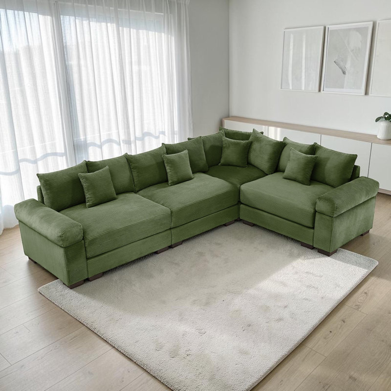Canapé en velours surdimensionné Wilur Wilroy, Green