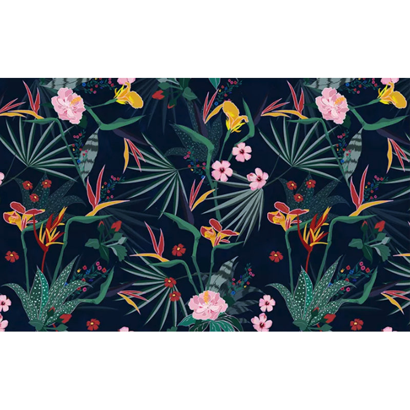 Papier peint amovible floral rétro, L 9 po x l 15 po