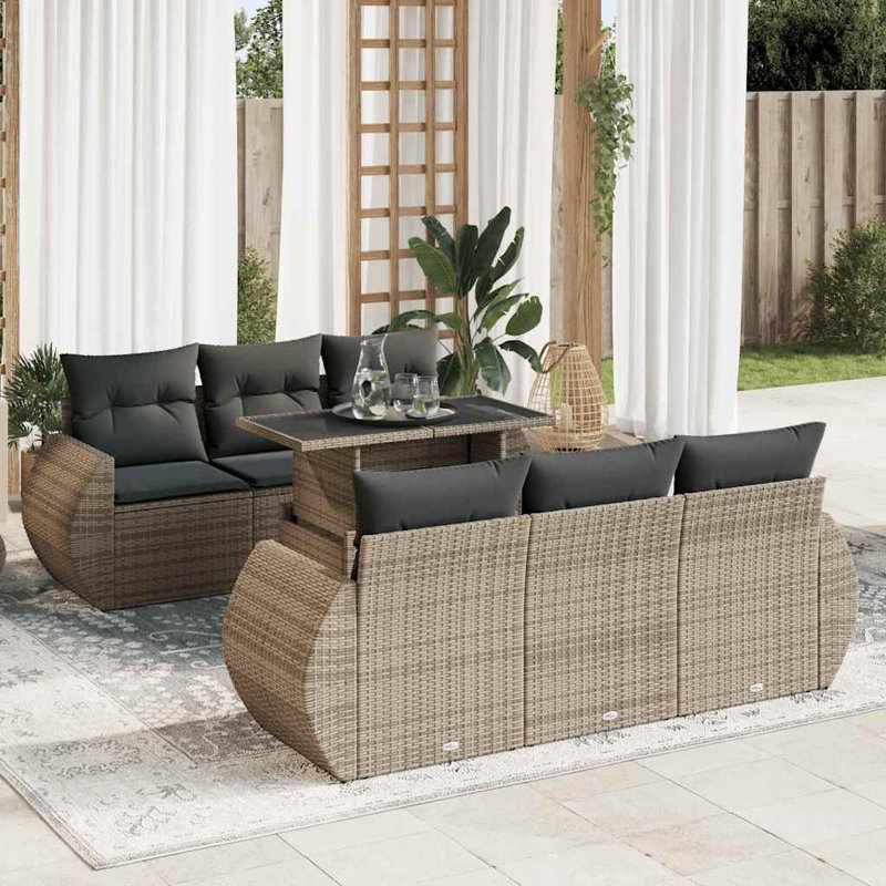 Ensemble de canapé de patio avec coussins 7 pièces Vidaxl