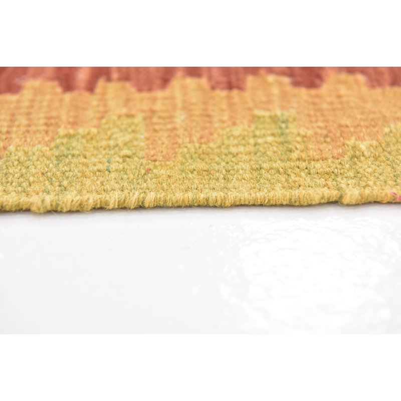 Tapis en laine rouge 3 pi 4 po x 5 pi one-of-kind main-noué la new age Elland