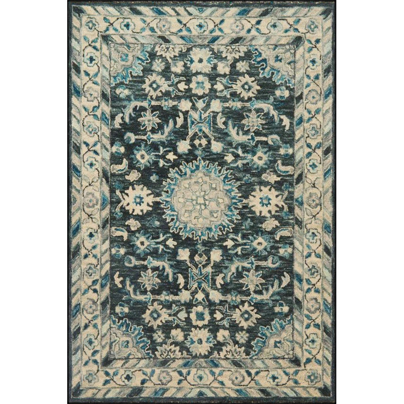 Tapis vert tissé à motif traditionnel vert, Rectangle 2 pi 4 po x 4 pi