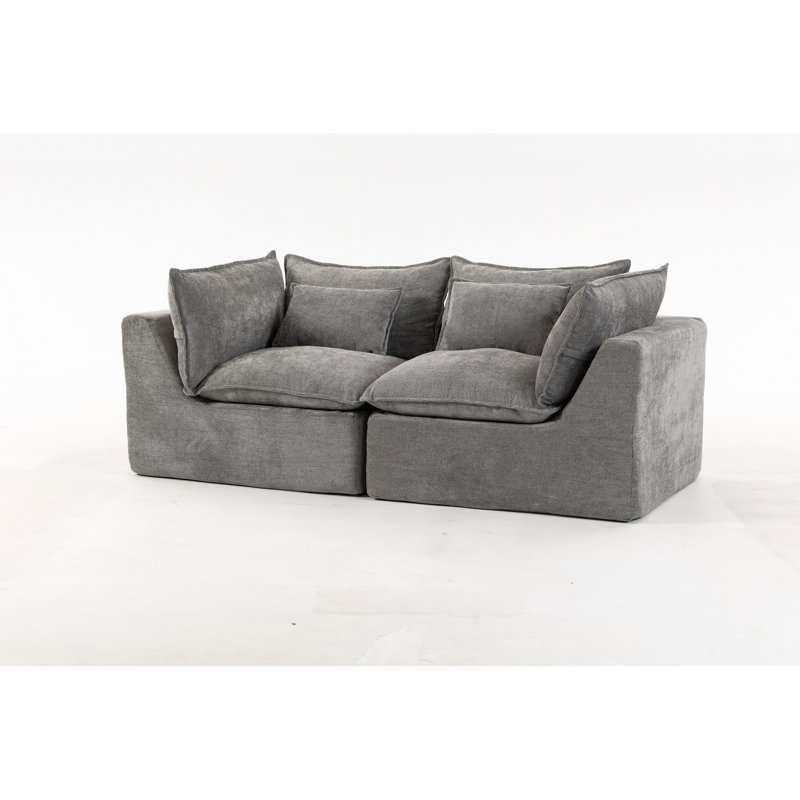 Canapé modulaire surdimensionné de 74,8 po de largeur avec canapé-lit modulaire True Relax Comfy, Antique Grey