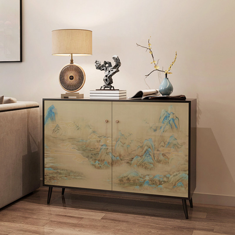 Double-Door Entryway Accent Cabinet Sideboard, Black