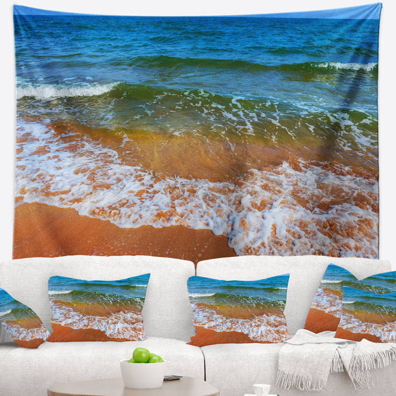 Tapisserie «Beach Summer Seashore» avec vagues blanches, H 32 po x l 39 po