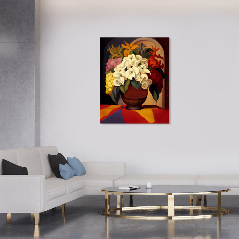 Jamy " Mexican Flower Vase IV ", 36" H x 30" W x 0.8" D