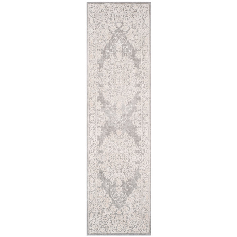 Calidia Oriental Light Gray/Cream Area Rug