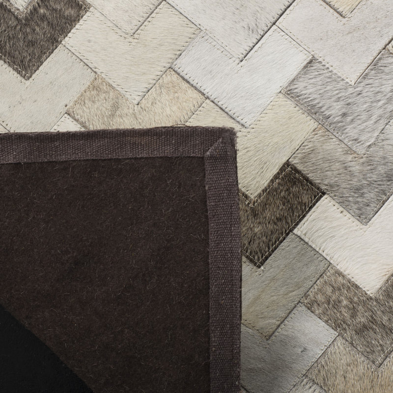 Tapis gris à motif de chevrons Stasia, Rectangle 8 pi x 10 pi