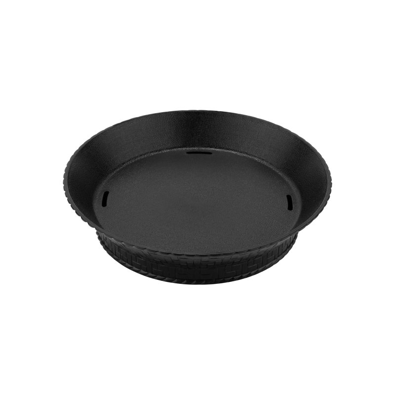 GET RB-892-BK-EC Round Serving Basket With Base, 9", Black (Set Of 4)