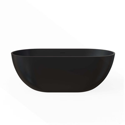 Baignoire de trempage à surface solide de 59 pouces - Baignoire profonde autoportante