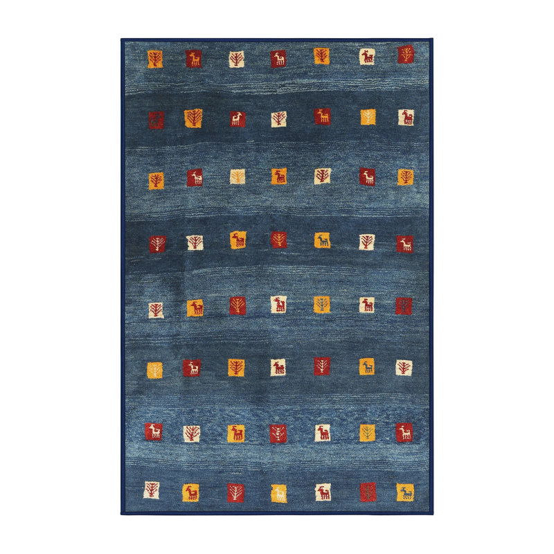 Tapis abstrait bleu, Rectangle 8 pi x 12 pi